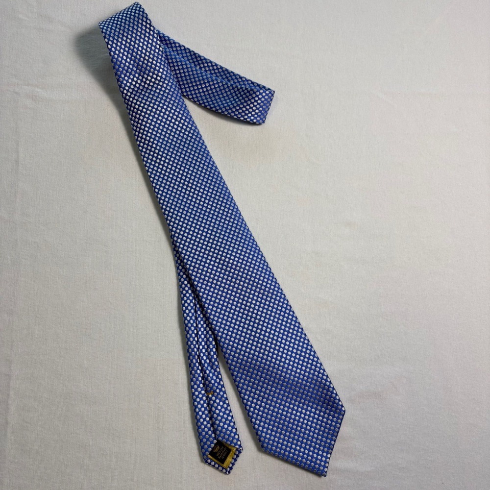 Countess Mara, Silk Necktie, Blue Silver Dot, One Size, MSRP $65
